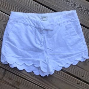 J. CREW 4” Scalloped Shorts - White